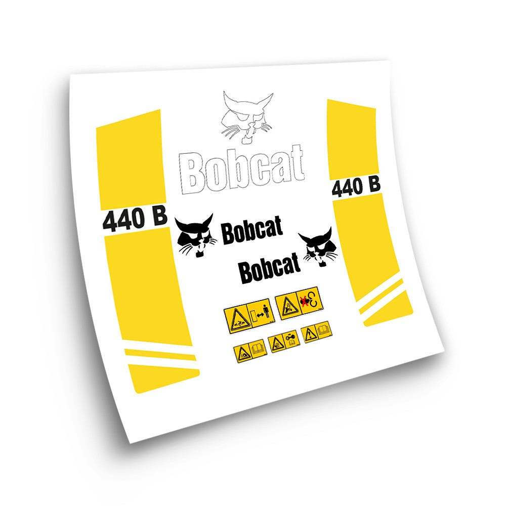 Autocollants pour machines industrielles pour BOBCAT 440B YELLOW-Star Sam