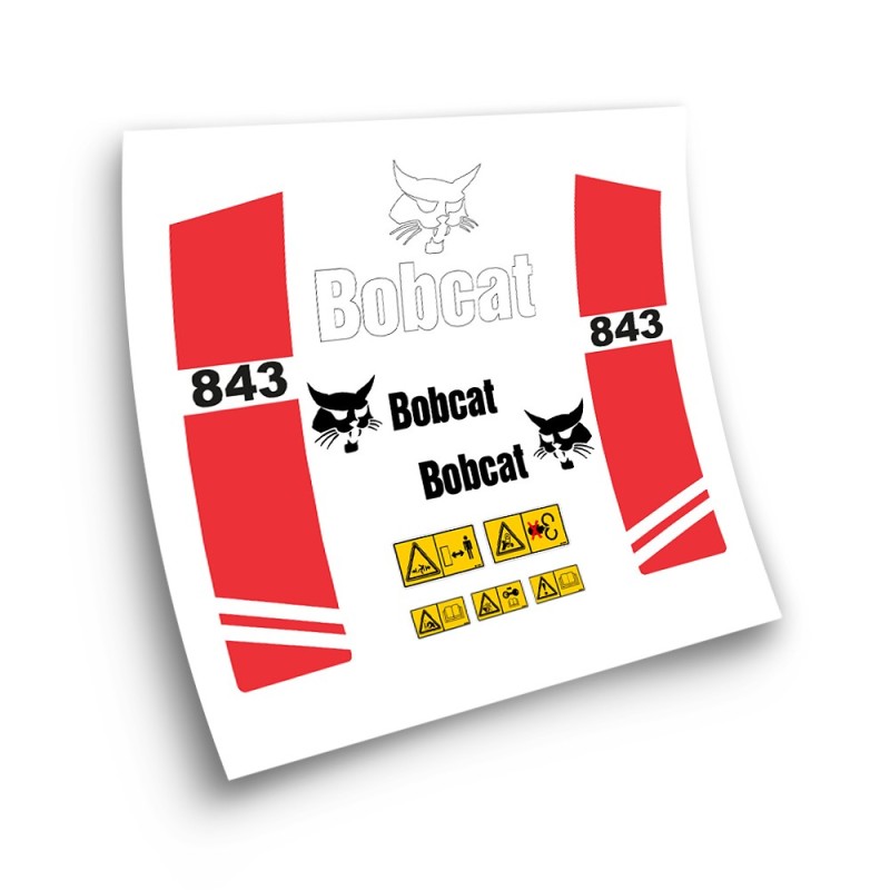 Autocollants pour machines industrielles pour BOBCAT 843 ROUGE-Star Sam