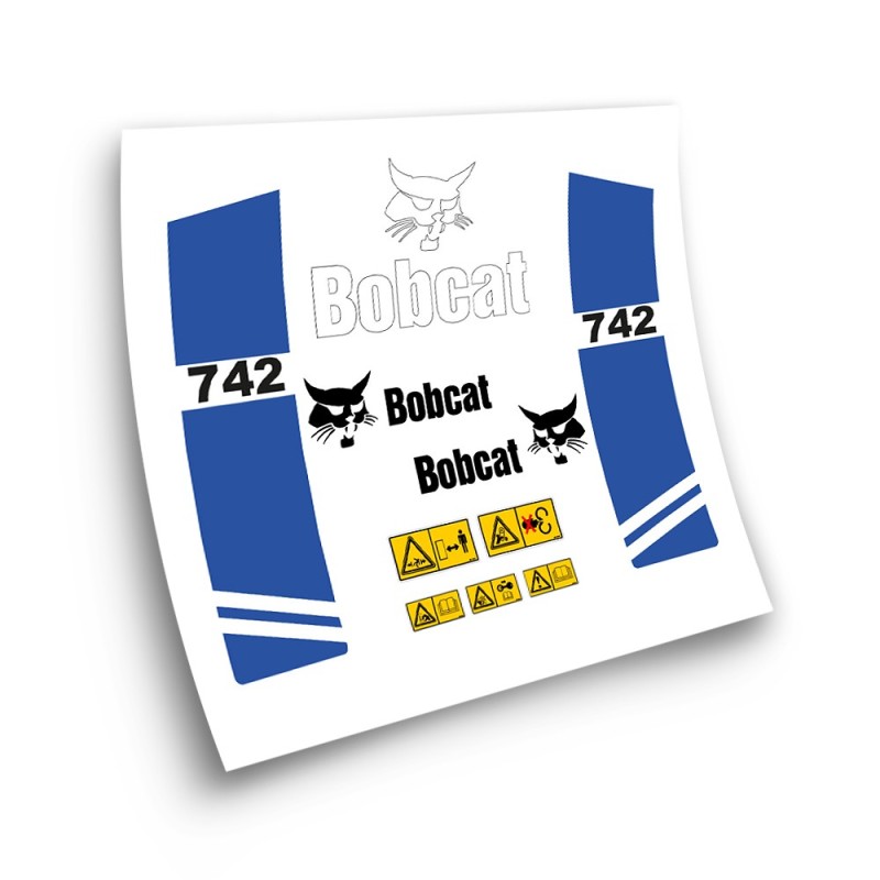 Autocollants pour machines industrielles pour BOBCAT 742 BLEU-Star Sam