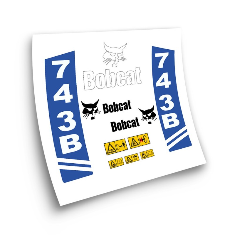 Autocollants pour machines industrielles pour BOBCAT 743B BLEU-Star Sam