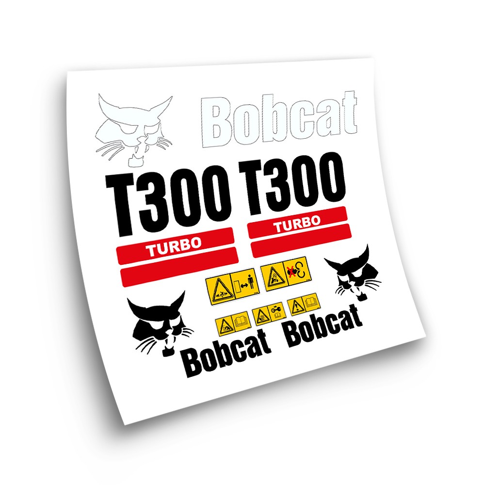 Autocolantes de máquinas industriais para BOBCAT T300 TURBO VERMELHO-Star Sam