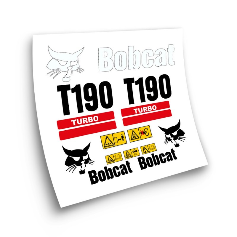 Autocollants pour machines industrielles pour BOBCAT T190 TURBO ROUGE-Star Sam