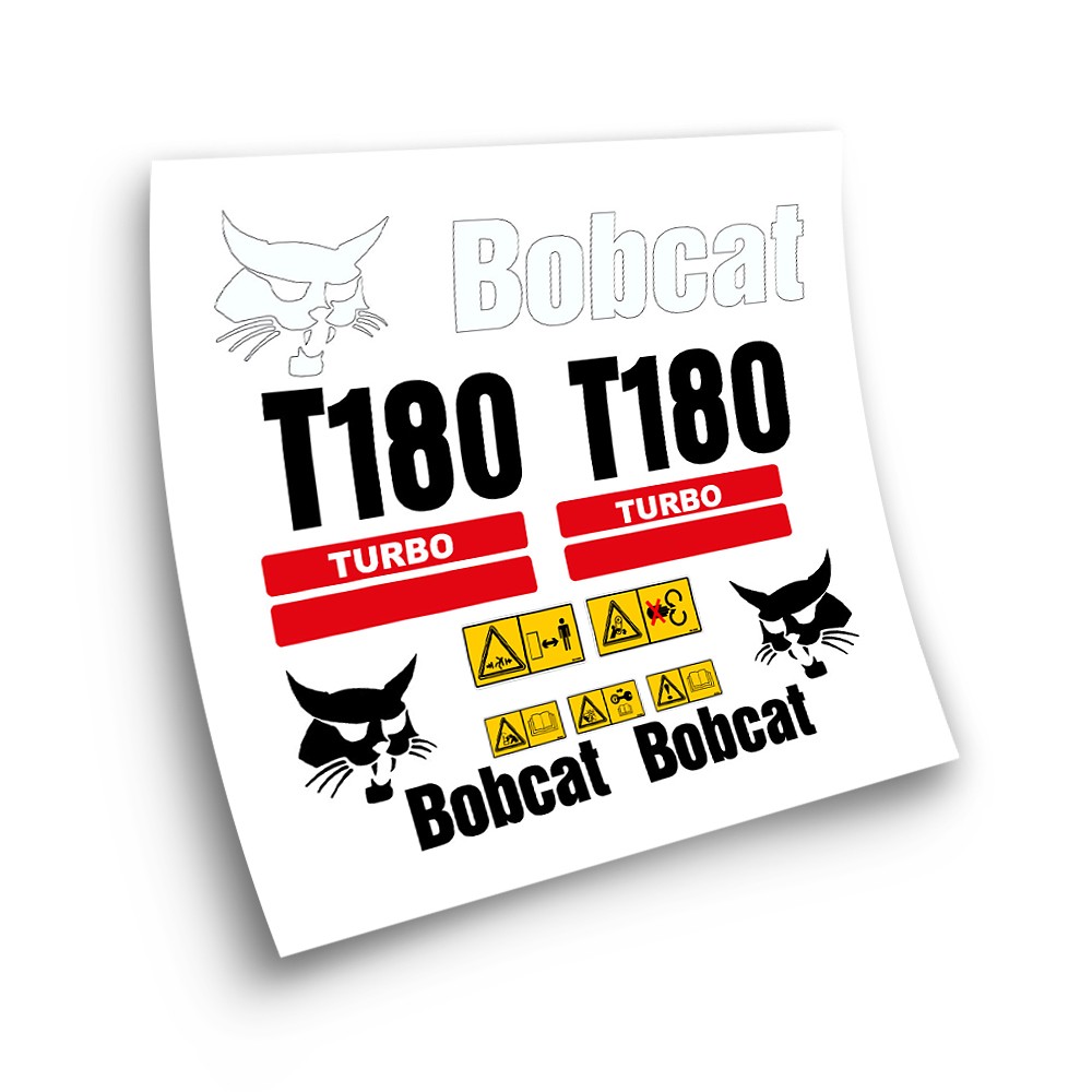 Autocollants pour machines industrielles pour BOBCAT T180 TURBO ROUGE-Star Sam