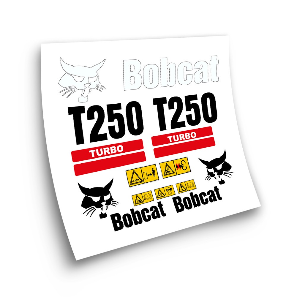 Pegatinas maquinaria industrial para BOBCAT T250 TURBO ROJO-Star Sam