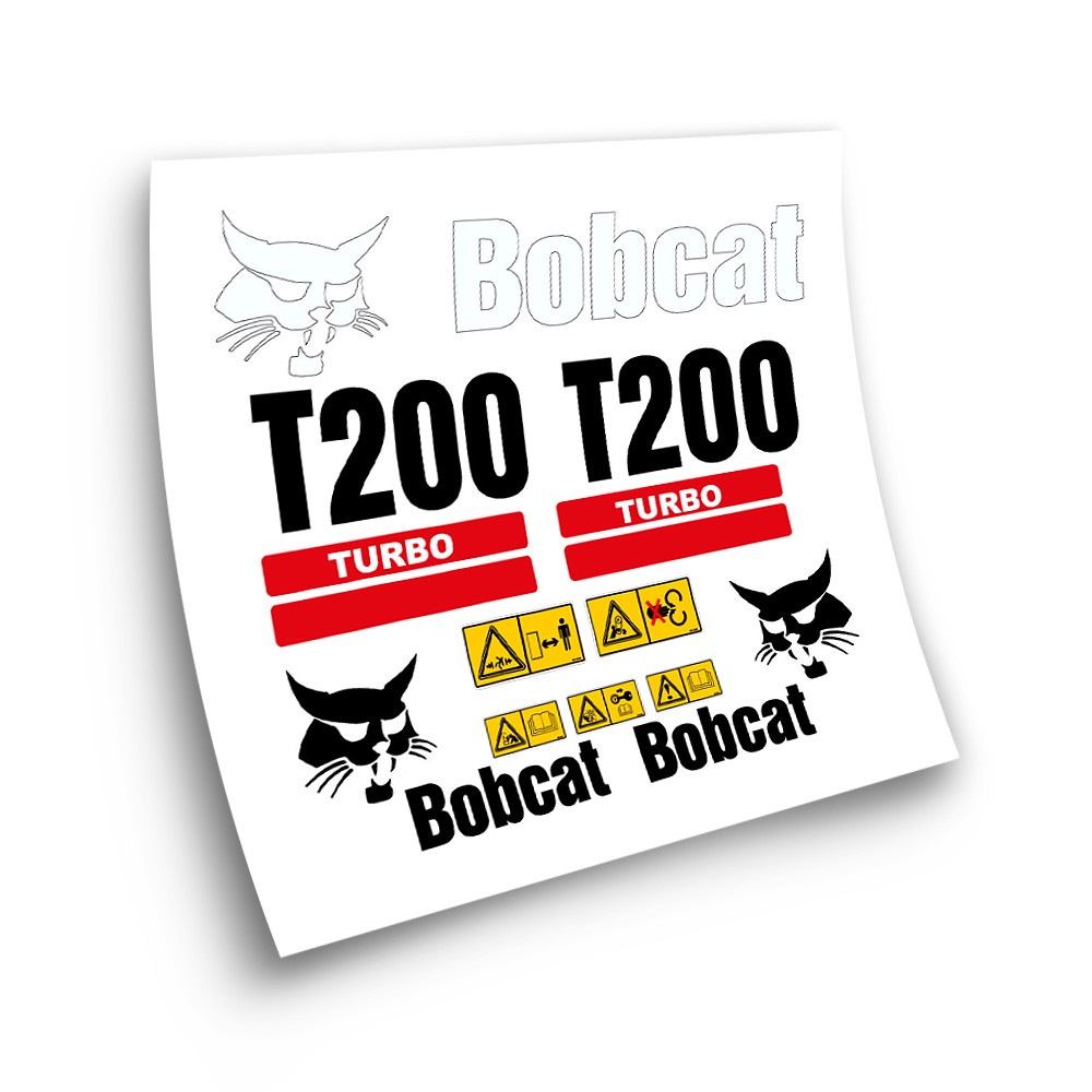 Pegatinas maquinaria industrial para BOBCAT T200 TURBO ROJO-Star Sam