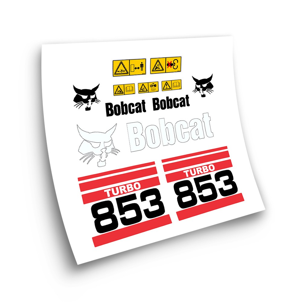 Aufkleber für Industriemaschinen für BOBCAT 853 TURBO ROT-Star Sam