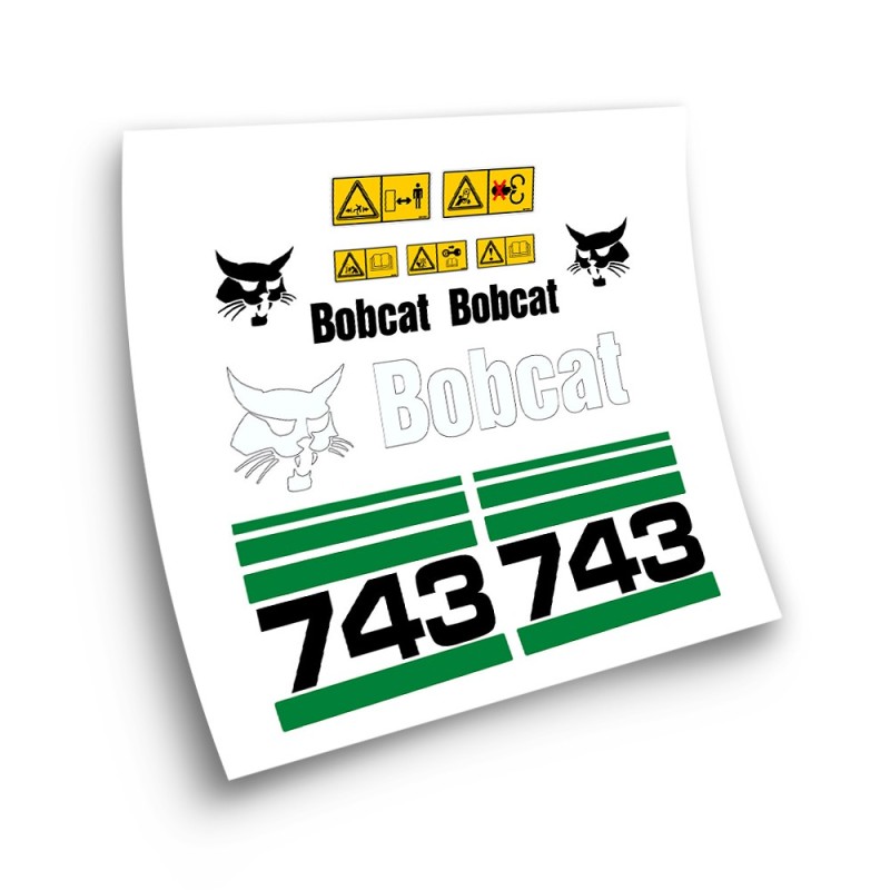 Autocollants pour machines industrielles pour BOBCAT 743 vert- Star Sam