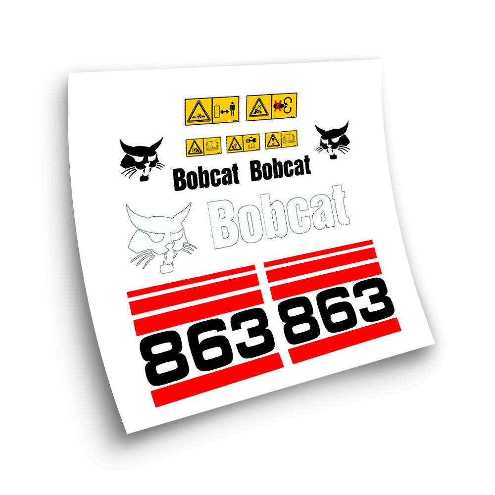 Autocollants pour machines industrielles pour BOBCAT 863 rouge- Star Sam