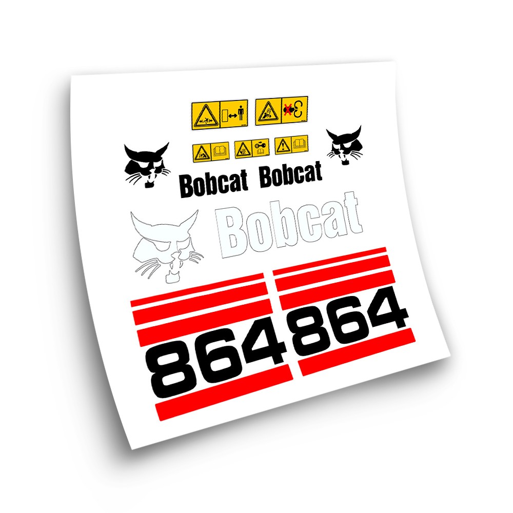 Autocollants pour machines industrielles pour BOBCAT 864 rouge- Star Sam
