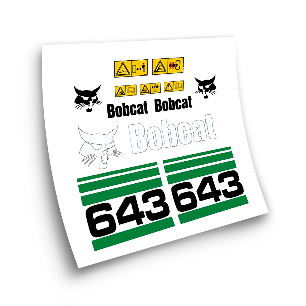 Autocollants pour machines industrielles pour BOBCAT 643 vert mod.3 - Star Sam