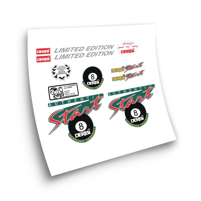 Autocolantes de Moto DERBI Variant Start Bola 8 Sticker Set - Star Sam