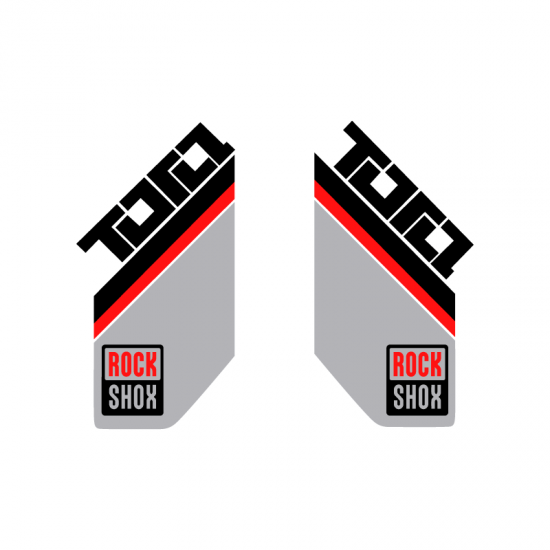 Autocolantes de Garfo de Bicicleta Rock Shox Tora 27 Grey - Star Sam