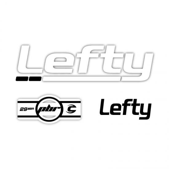 White Cannondale Lefty Small Decal/Sticker Black 