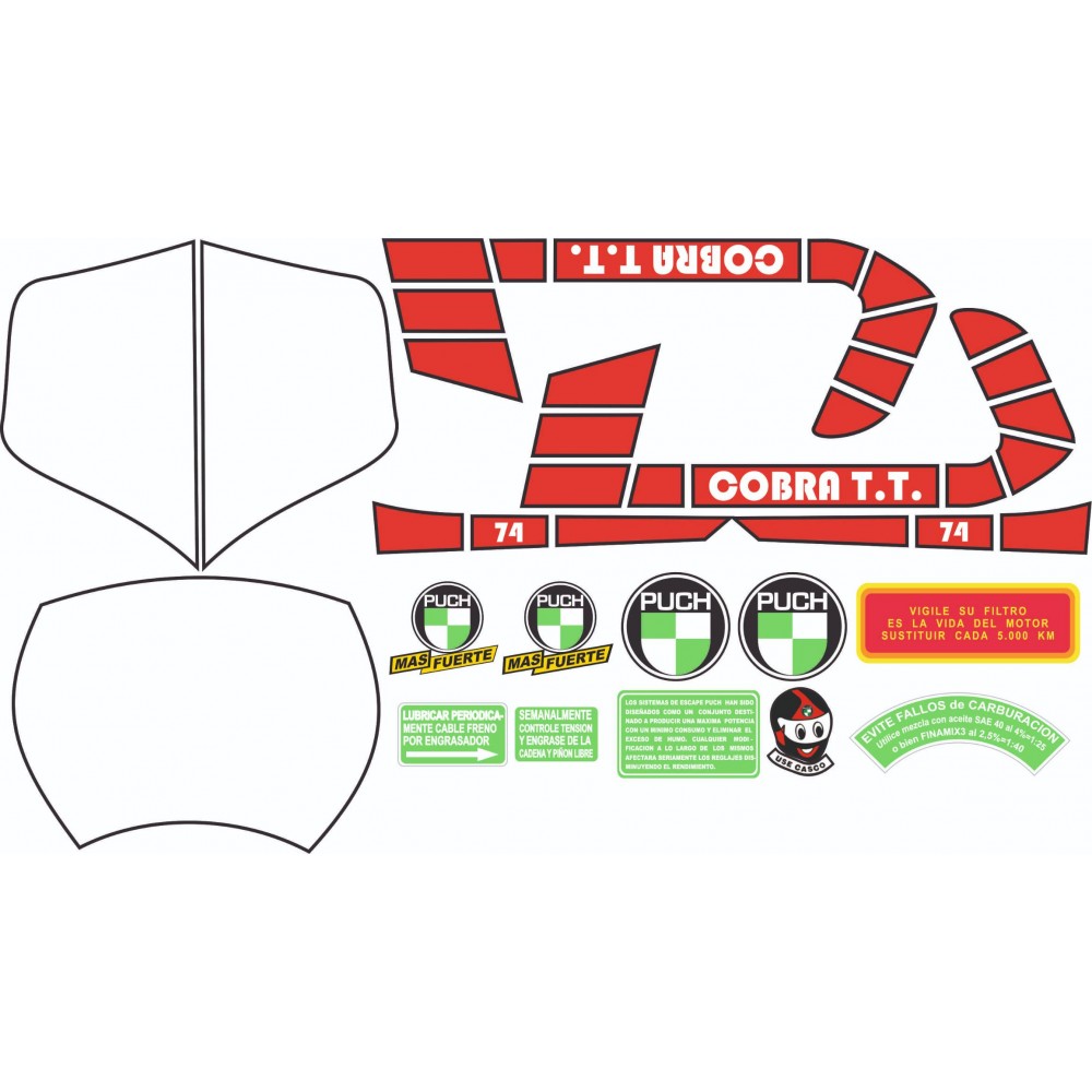 Autocolantes de Moto Puch Cobra TT Sticker Set - Star Sam