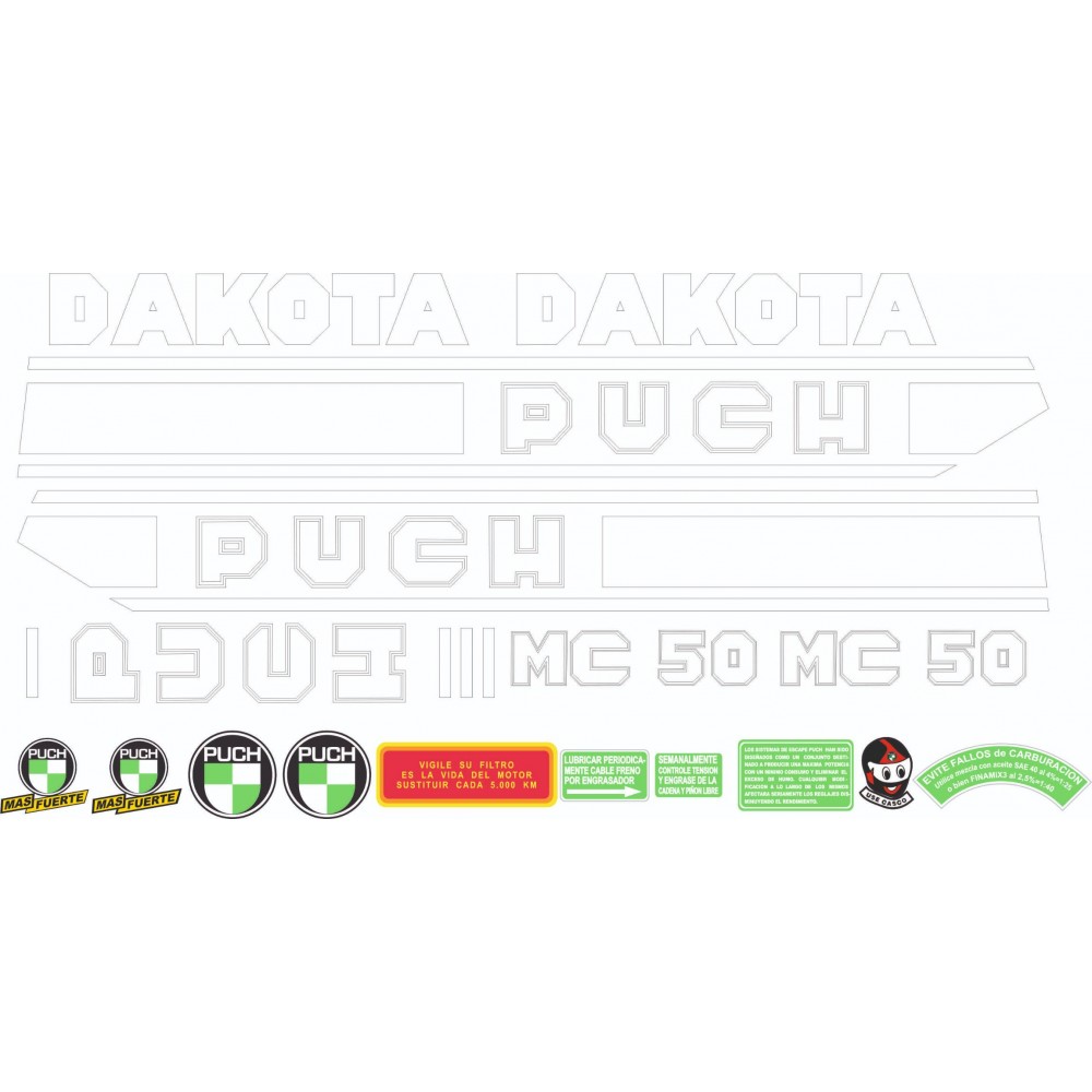 Adesivi Per moto Puch Dakota 2º Serie Set di adesivi - Star Sam