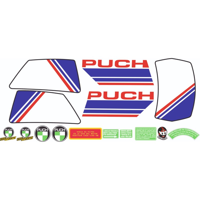 Autocollant Motos Puch Condor MD 85 Set de Sticker Rouge - Star Sam