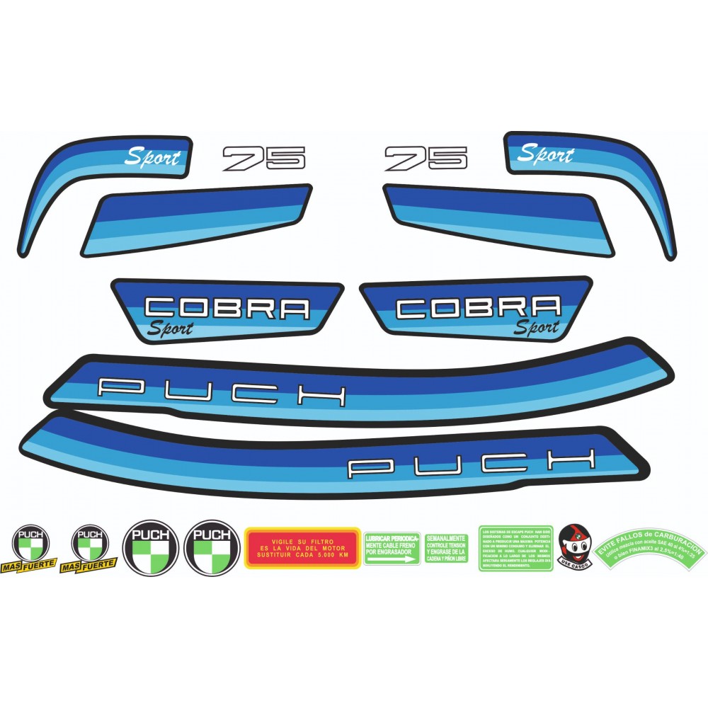 Autocolantes de Moto Puch Cobra 75 Sport Sticker Set - Star Sam