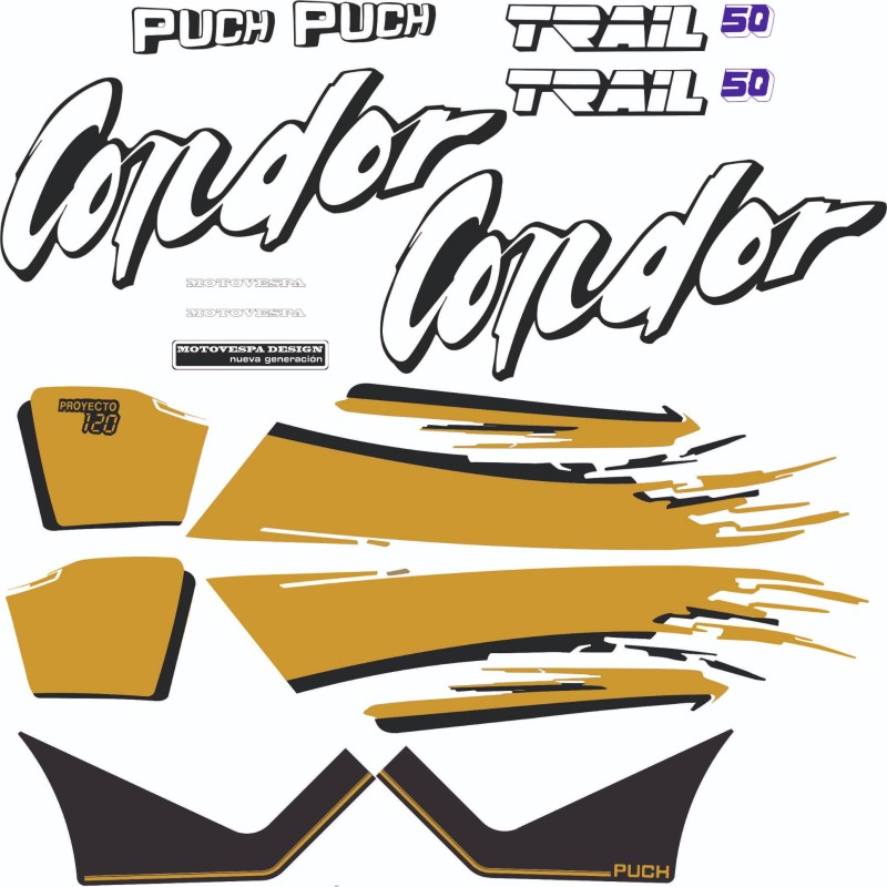 Puch Condor Trail Motorbike Stickers Sticker Set Red - Star Sam