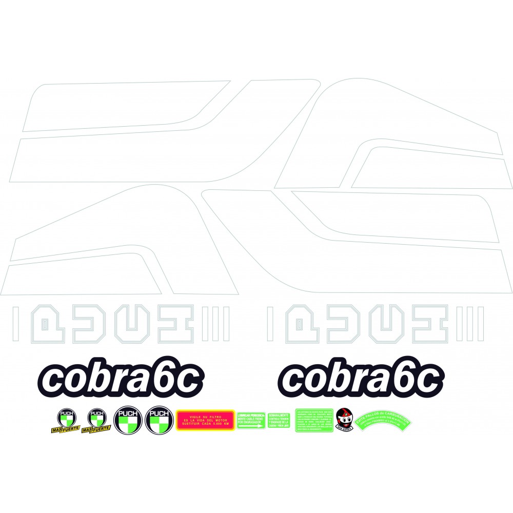 Moto Stickers Puch Cobra 6C Stickerset - Ster Sam