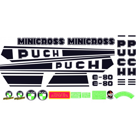 Puch Minicross E 80 Sticker Set Motorbike Stickers  - Star Sam
