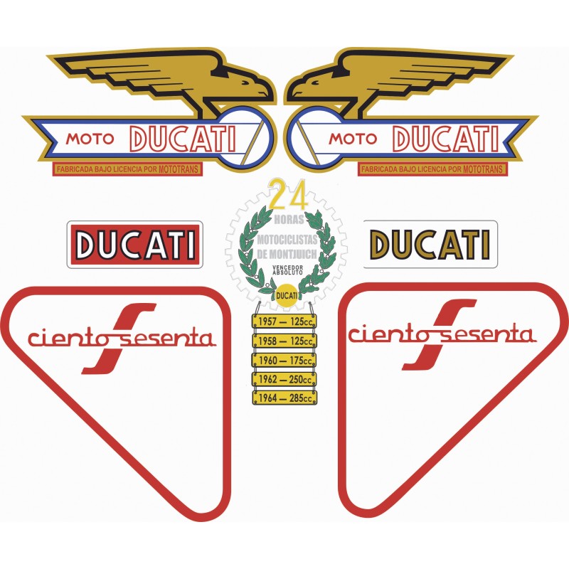 Autocollants Pour Motos Ducati 160 SPORT Set de Stickers - Star Sam