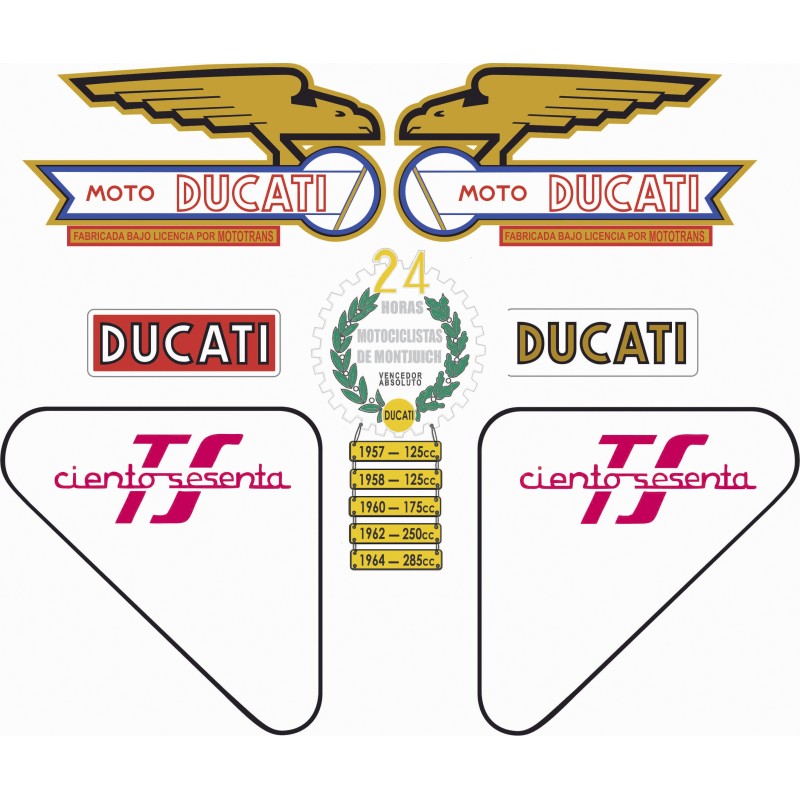 Adesivi per moto Ducati 160 TS Set di Stickers - Star Sam