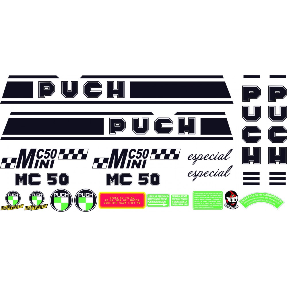 Puch MC 50 Minicross ESPECIAL Motorbike Stickers  - Star Sam
