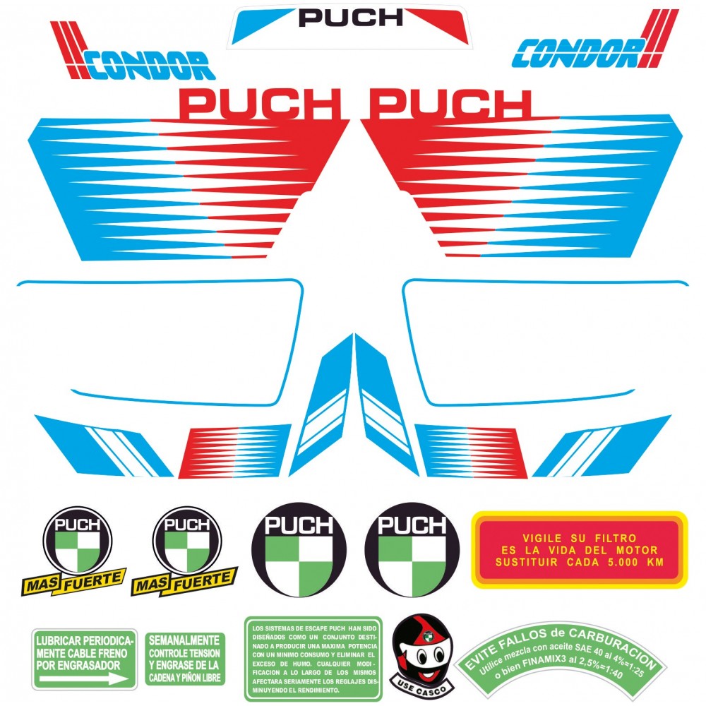 Puch Condor 3 Motorbike Stickers Model 2 White Colour - Star Sam