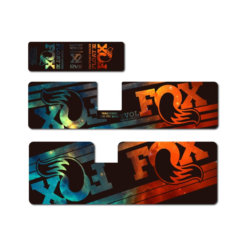 Fox Float X2 Galaxy Shock Absorber Bike Sticker - Star Sam