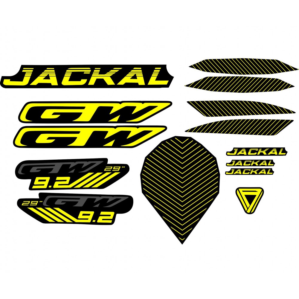 Jackal GW 9.2 Complete Set Bike Sticker Black-Yellow - Star Sam