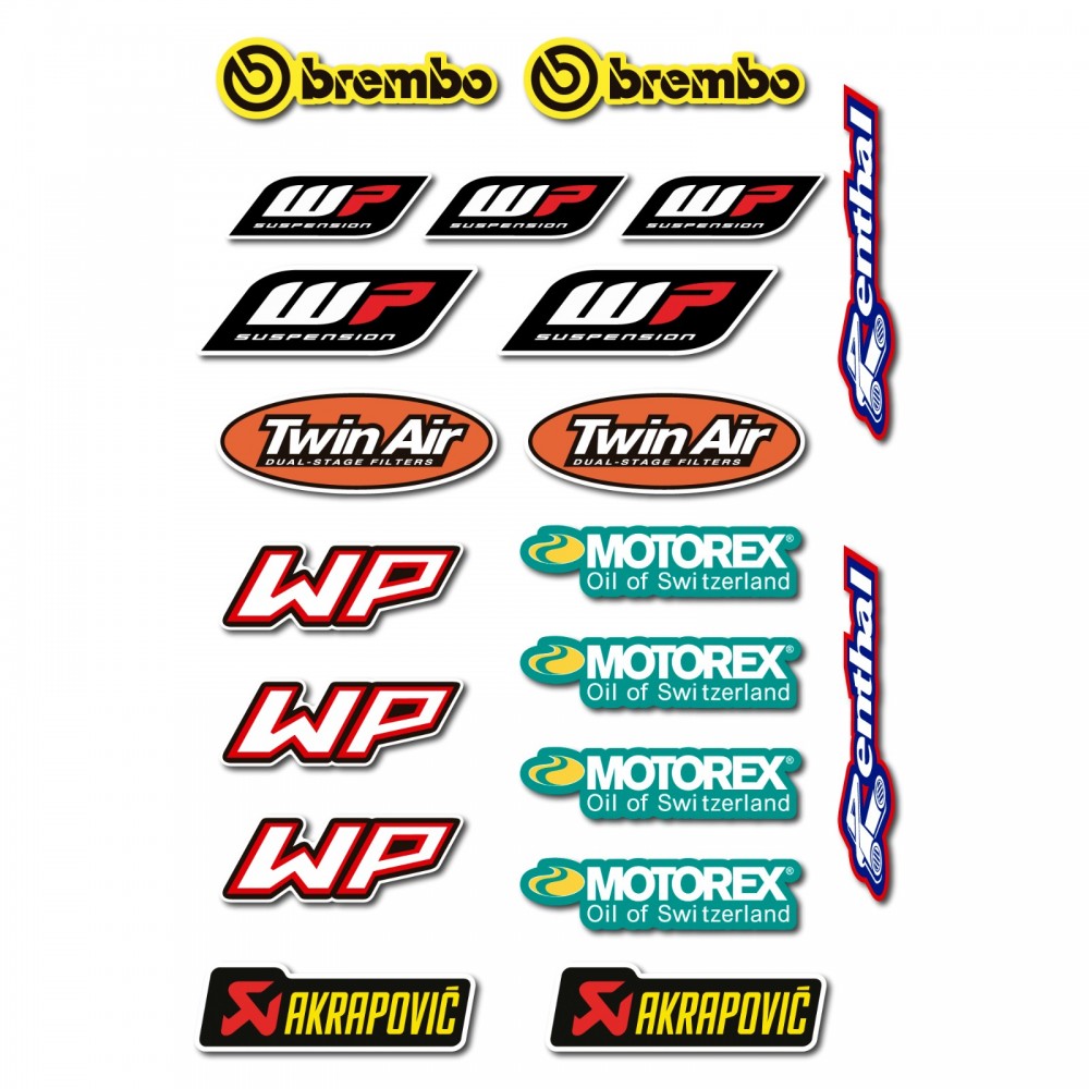Sponsors WP Motorex Twin Air 20 Motorbike Stickers - Star Sam
