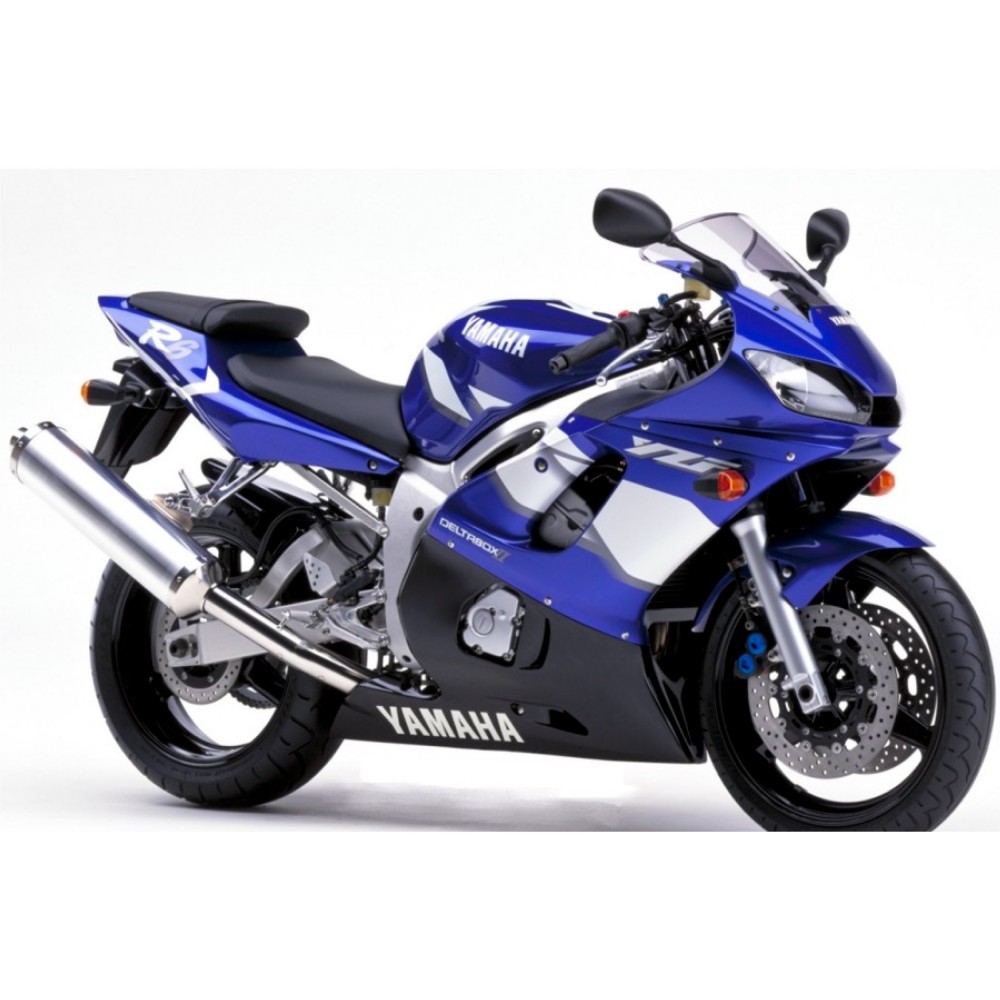 Naklejki na motocykle Yamaha YZF R6 Rok 2001 Niebieski - Star Sam