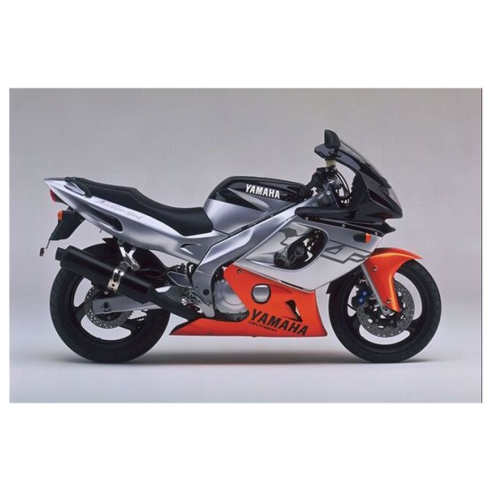 Moto Stickers Yamaha YZF 600 R 1998-01 Zwart-Grijs-Oranje - Ster Sam