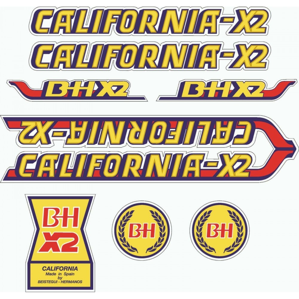 Autocolantes de Bicicleta BH Conjunto Completo Califórnia-X2 - Star Sam