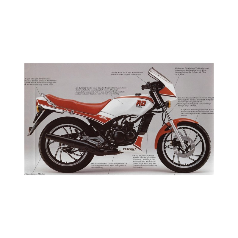 Autocolantes de Bicicleta de Estrada Yamaha RD 80-125 Branco - Star Sam