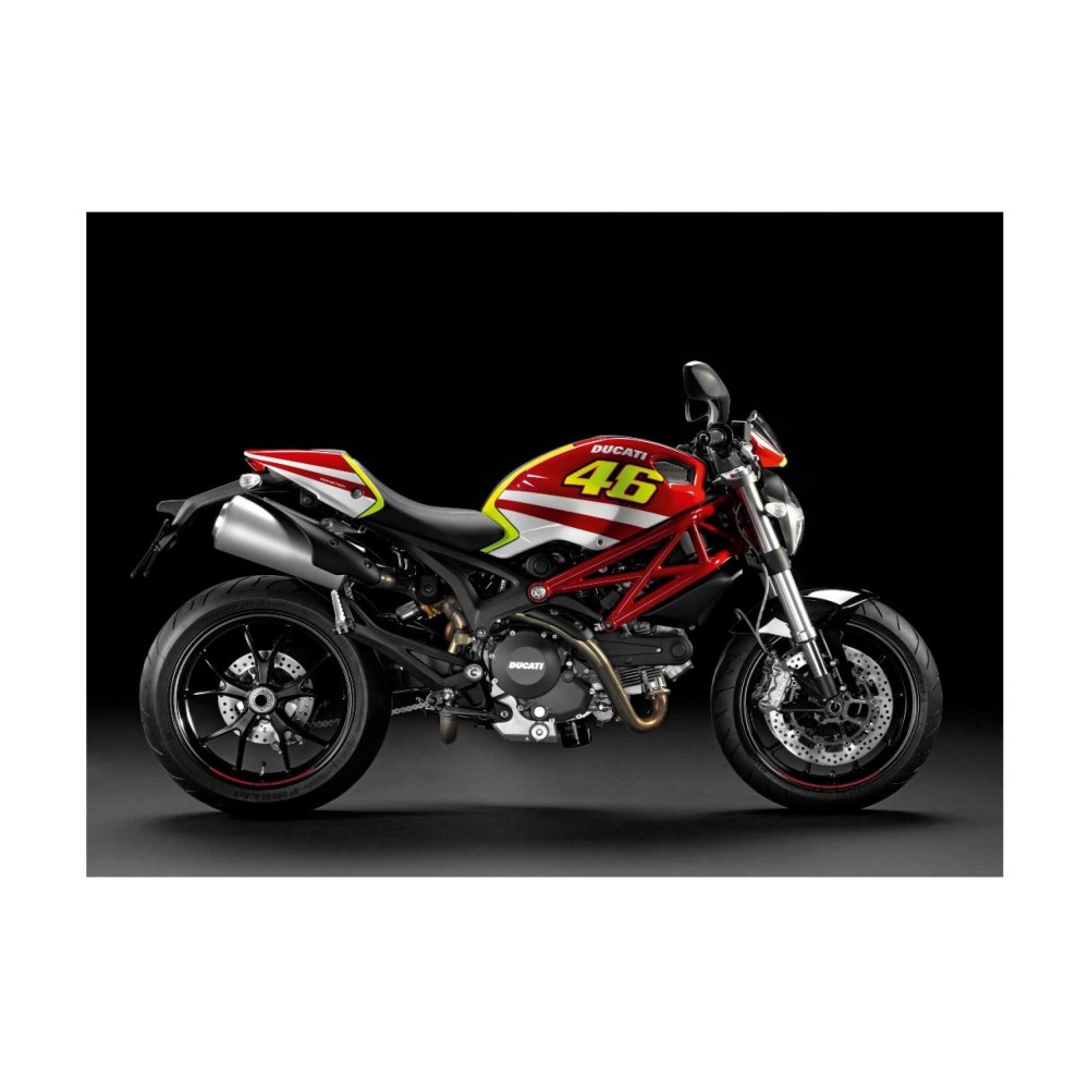 Ducati Monster Rossi Motorbike Sticker Yellow-White - Star Sam