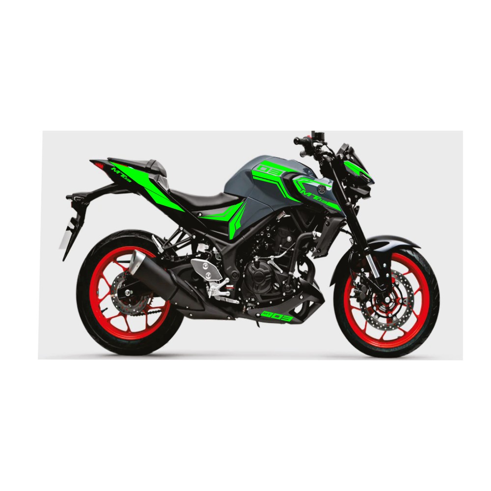 Yamaha MT 03 Motorbike Stickers Year 2021 Green Colour - Star Sam