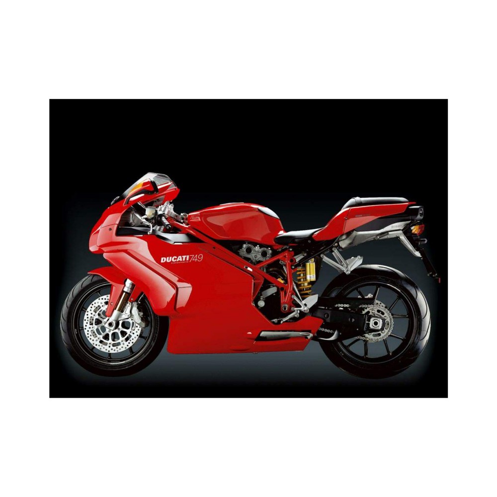 Ducati 749 Testastretta Rote Farbe Motorrad Aufkleber  - Star Sam