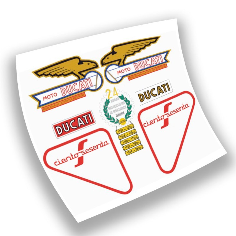 Ducati 160 SPORT Kit Motorbike Sticker Gold And Red - Star Sam