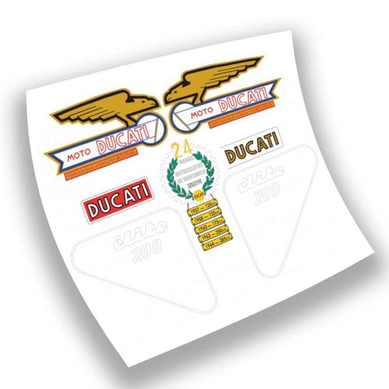 Autocollant Motos Ducati Elite 200 serie 2 Set Stickers - Star Sam