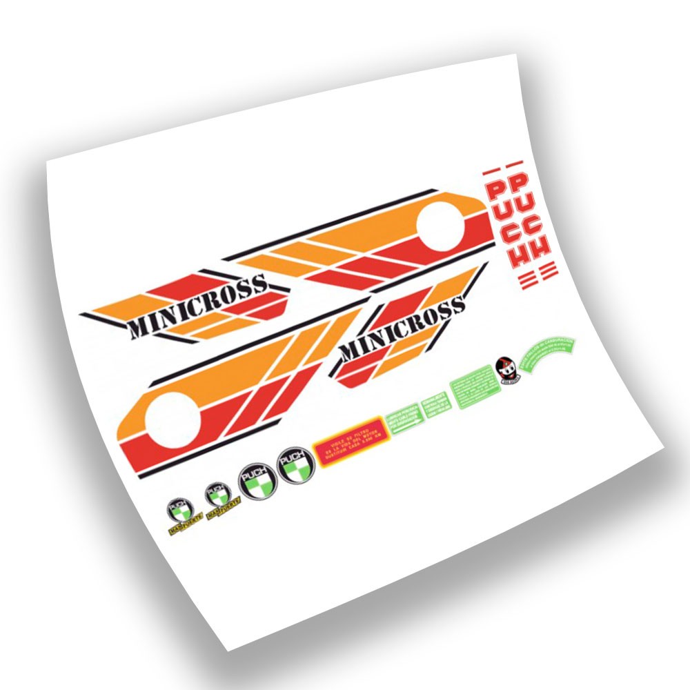 Moto Stickers Puch Minicross 3 Stickerset - Ster Sam