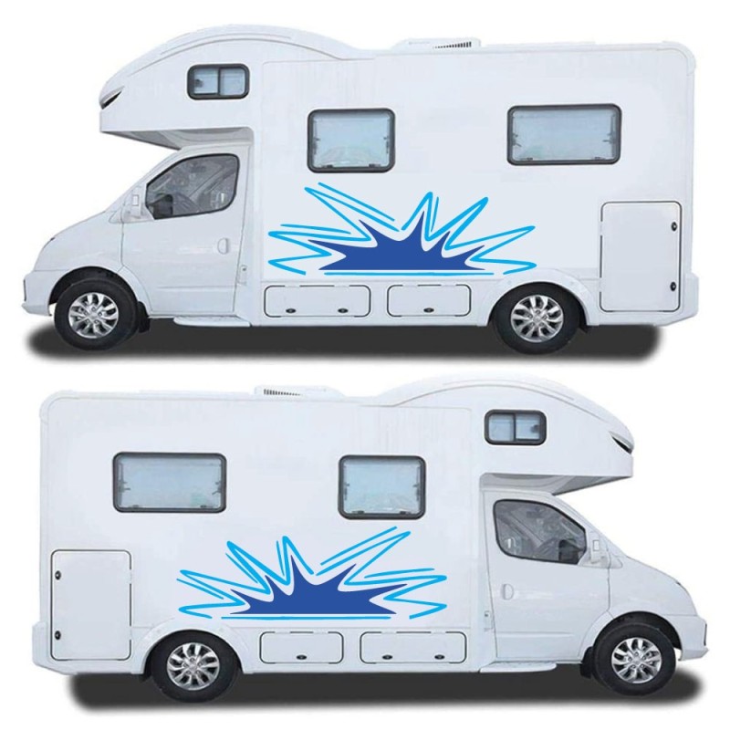 Caravan Sticker - Decals Abstract Style Blue Colour - Star Sam