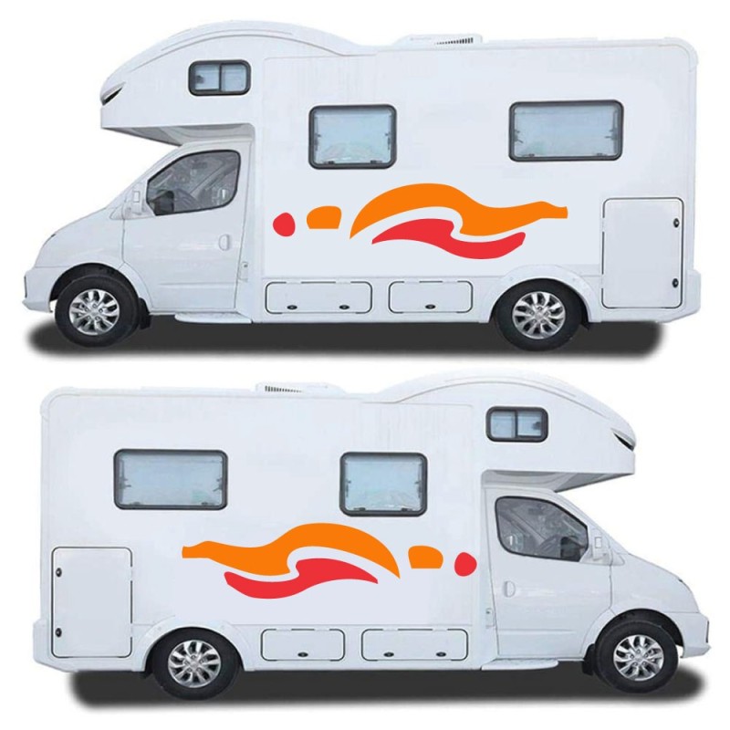 Adesivo Camper-Roulotte Stile Astratto Colore Arancione - Star Sam