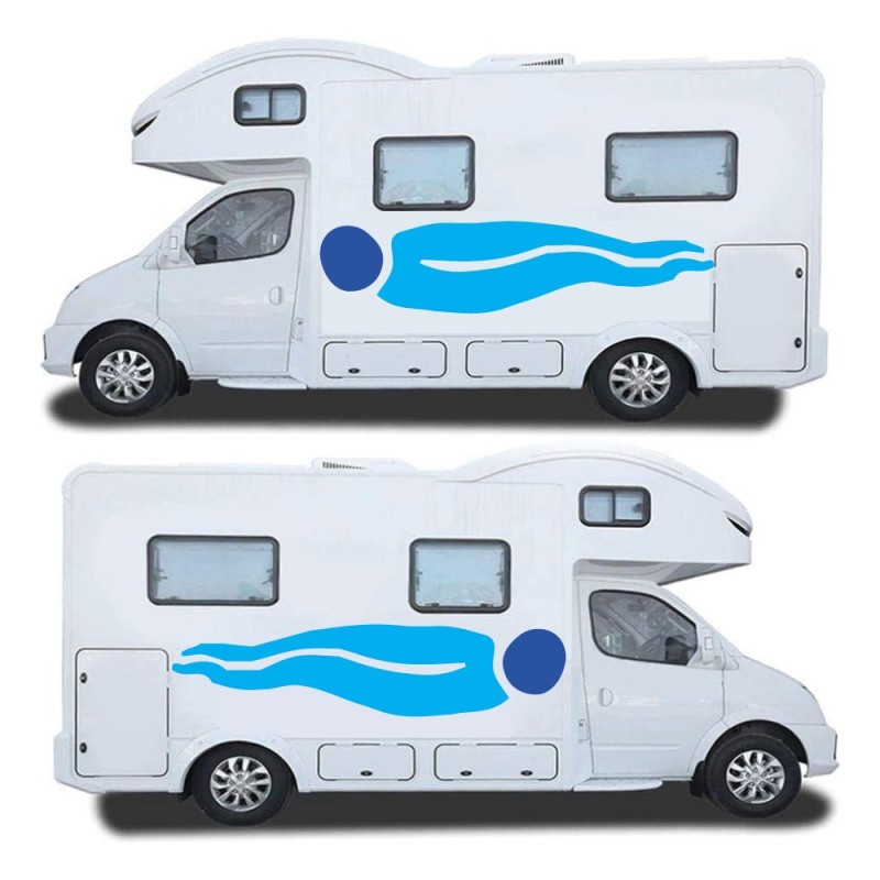 Adesivo Camper Roulotte Colore Blu - Star Sam