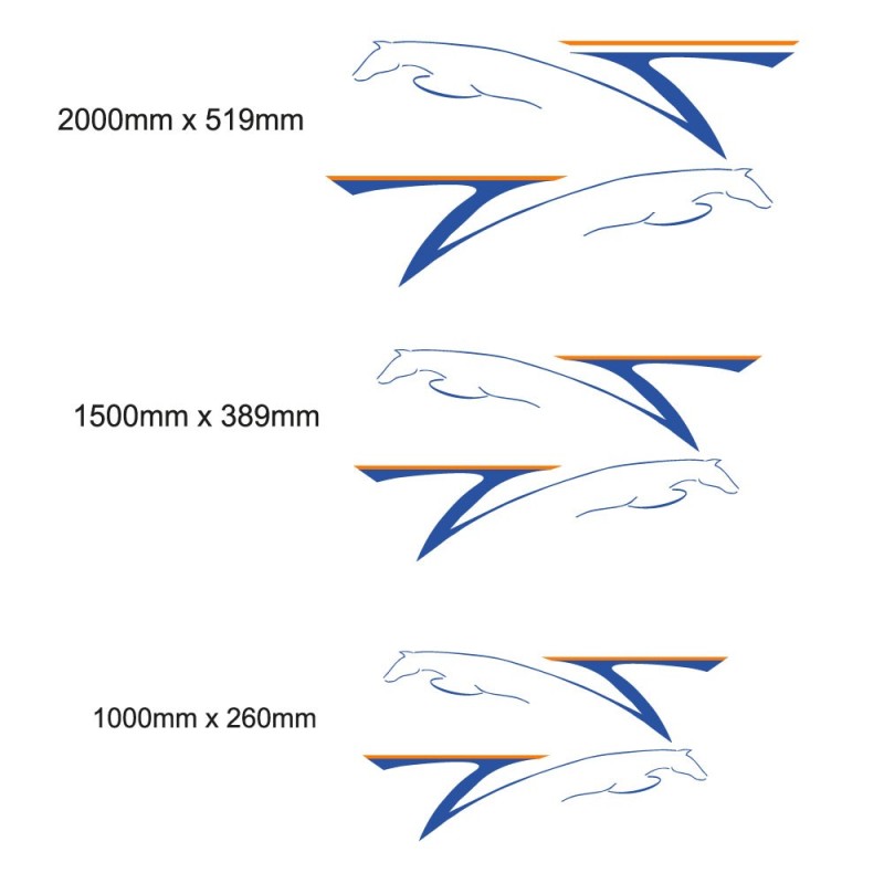 Adesivi Per Camper-Roulotte Con Disegno Di Cavalli - Star Sam