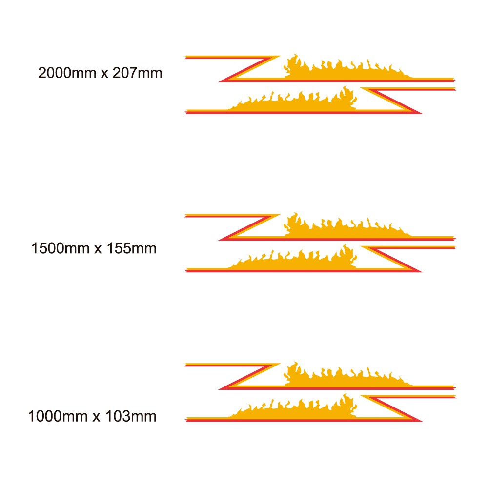 Flaming Stripes (Feuer) Wohnwagen-Aufkleber - Star Sam