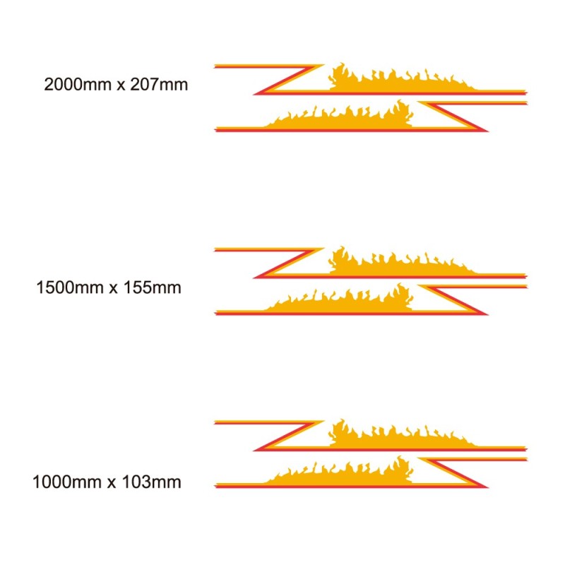 Flaming Stripes (Feuer) Wohnwagen-Aufkleber - Star Sam