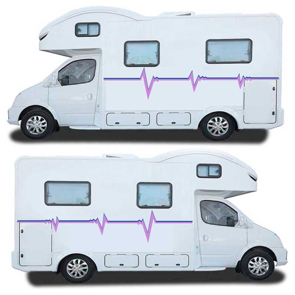 Purple Side Stripes Caravan Stickers - Star Sam
