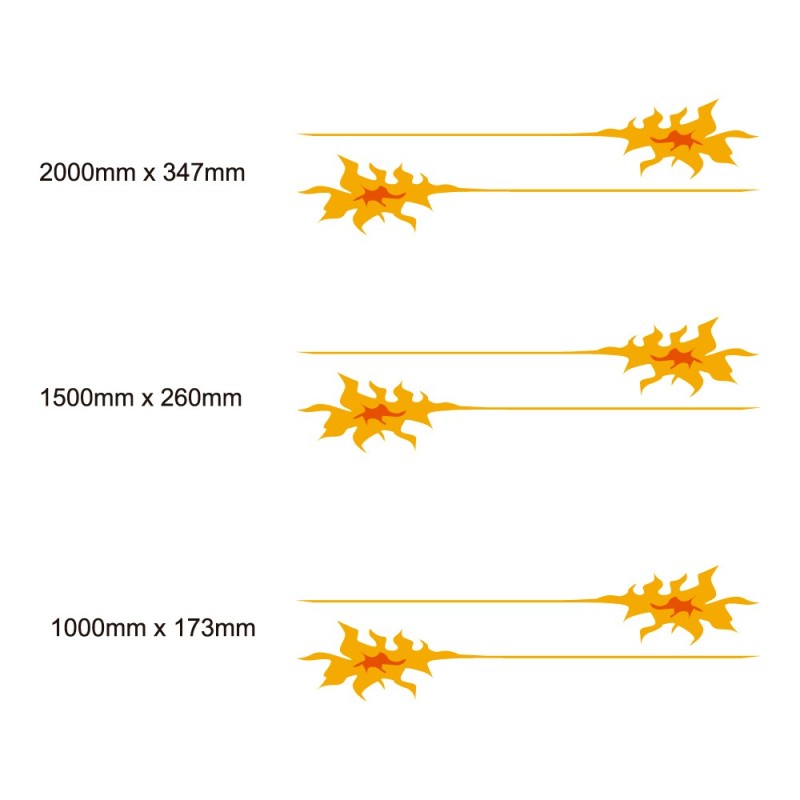 Adesivi Caravan Strisce Infuocate (Fuoco) - Star Sam