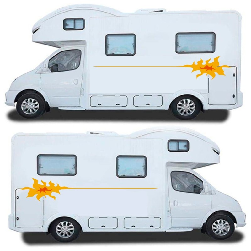 Stickers Camping Car Flaming Stripes (Feu) - Star Sam